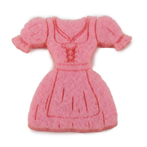 10er Pack Streudeko Filz Dirndl in Rosa, 40 mm.