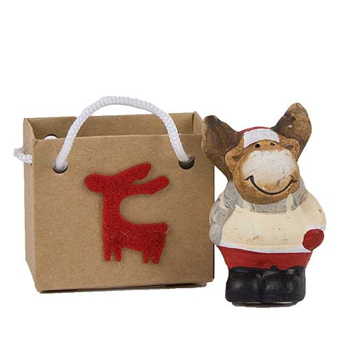 Gastgeschenk Weihnachten Rentier in Rot