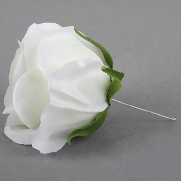Kunstblume Rosenkopf in Weiß, 90 mm.