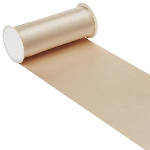 10 Meter Satin Tischläufer in Creme, 20 cm breit.