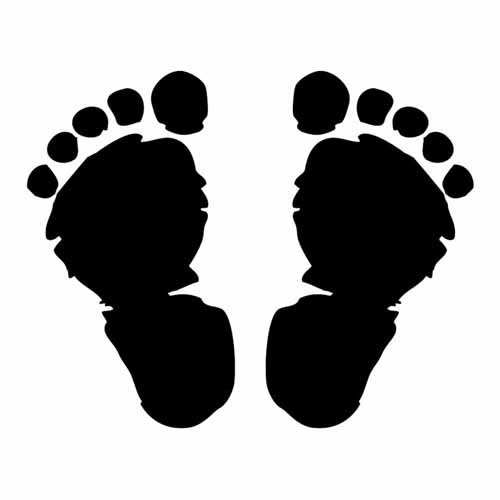 Stempel Taufe -Baby Füße-, 25 x 20 mm