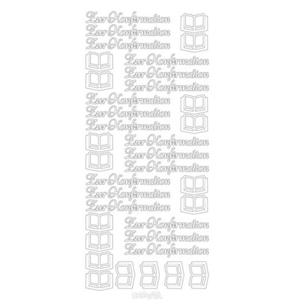 Klebe Sticker Konturen -Zur Konfirmation- in Silber