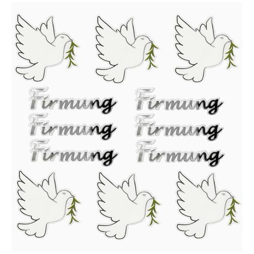 Klebe Sticker Tauben -Firmung-