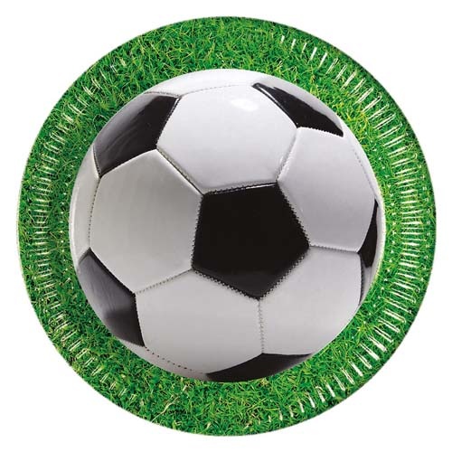 8 Teller Fußball mit Rasenrand, 23 cm