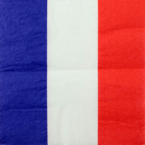 20er Pack Servietten Frankreich, 33 x 33 cm.