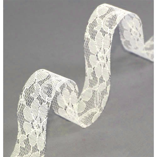 3 Meter Tischband Hochzeit Spitze in Creme, 25 mm.