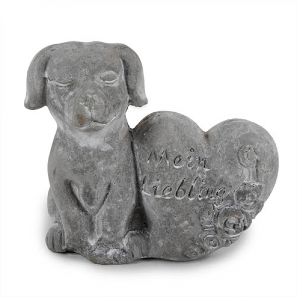 Gedenkstein Haustier, Hund, Herz, 85 mm.