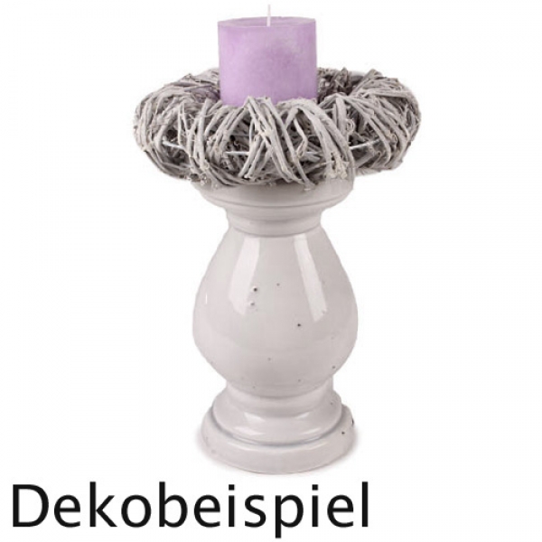 Großer Keramik Kerzenständer Crackle für Stumpen- und Kugelkerzen, 23 cm