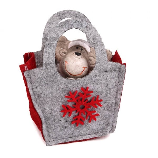 Gastgeschenk Weihnachten, Rentier Nr. 2 mit Filztasche, 65 mm.