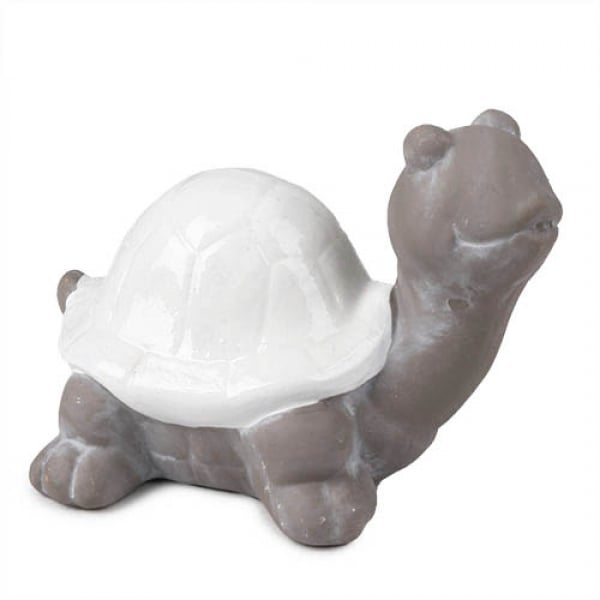 Beton-Look Schildkröte Mila in Grau/Weiß, 12 cm