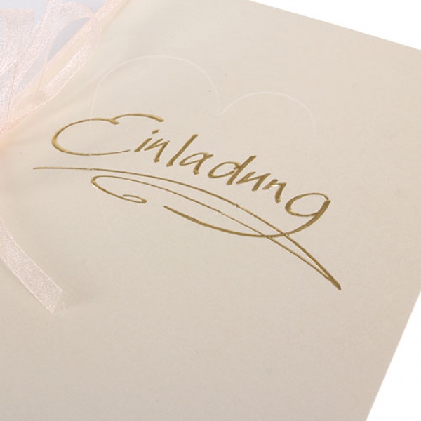 Einladungskarte Hochzeit in Creme