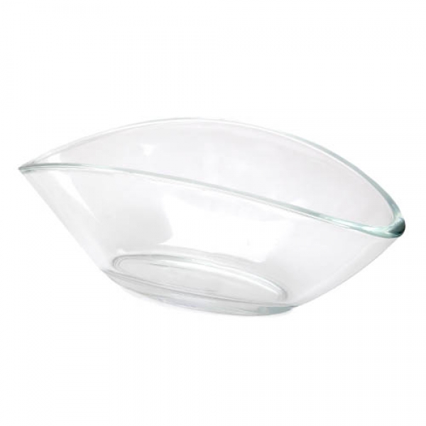 Glasschale oval, klar, 25,5 cm.