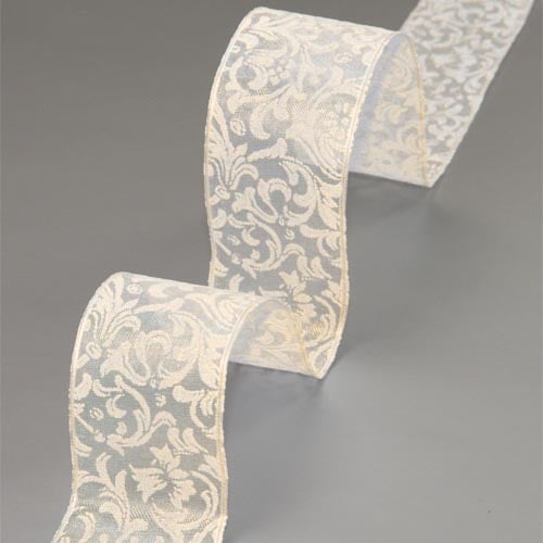 Organza Tischband Castle in Creme, 40 mm.