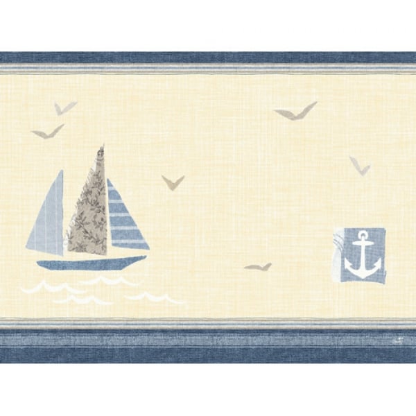 Duni Dunicel Tischsets Seaway, 30 x 40 cm - mit einem beeindruckenden Segelbootmotiv. In schillernden Meeresfarben, kombinert mit einem sanften Sandton.