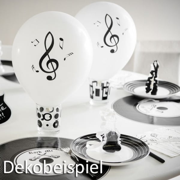 8 Luftballons Noten, Musik in Weiß/Schwarz