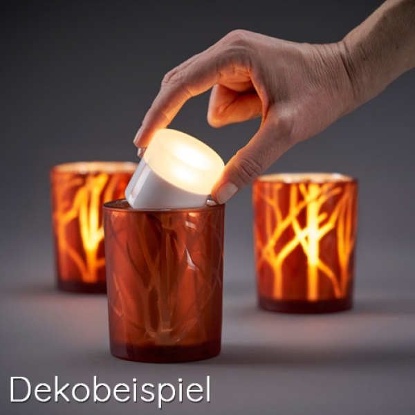 Dekobeispiel - Duni Kerzenhalter Shimmer in Rust, spülmaschinengeeignet, 10 cm