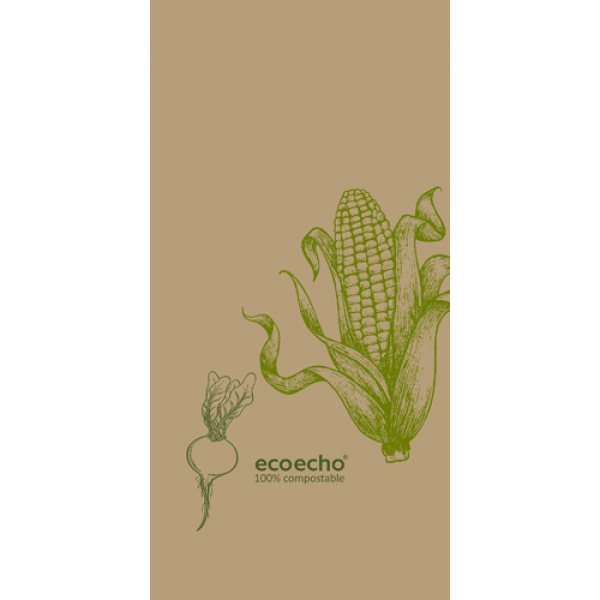 Duni ecoecho® Zelltuch Servietten Veggies, 2-lagig,  ⅛ Buchfalz, 40 cm