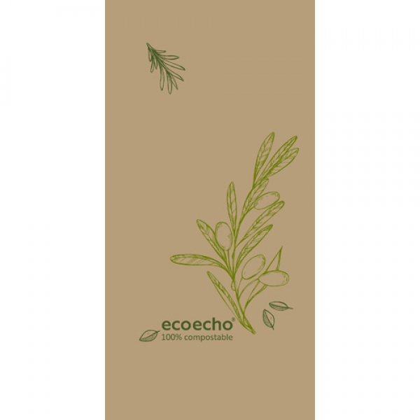 Duni ecoecho® Zelltuch Servietten Veggies, 3-lagig,  ⅛ Kopffalz, 40 cm