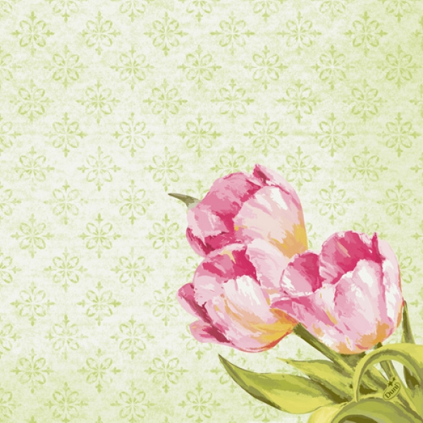 Duni Dunisoft Servietten Love Tulips, 40 x 40 cm