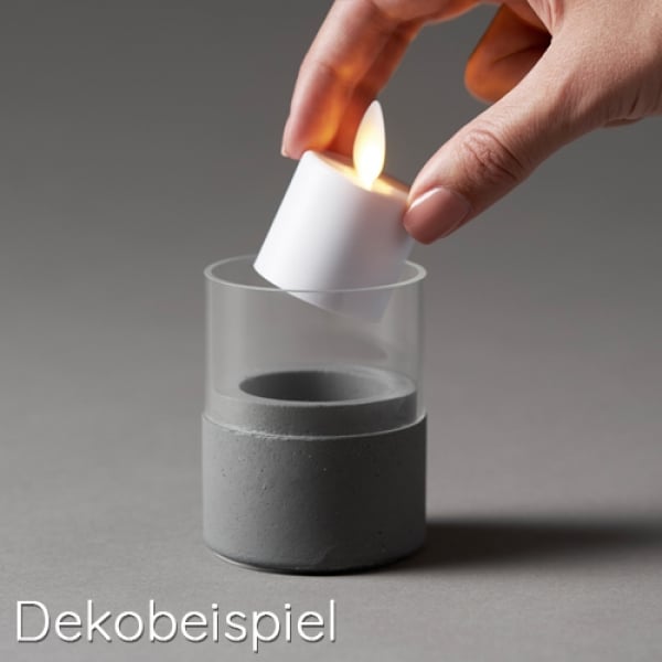 Dekobeispiel - Duni LED Kerzenhalter Neat in Dark Grey, 70 mm