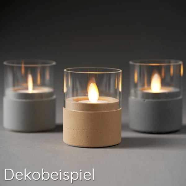 Dekobeispiel - 5 Duni LED Moving Flame Ersatz Kerzen in Warmweiß