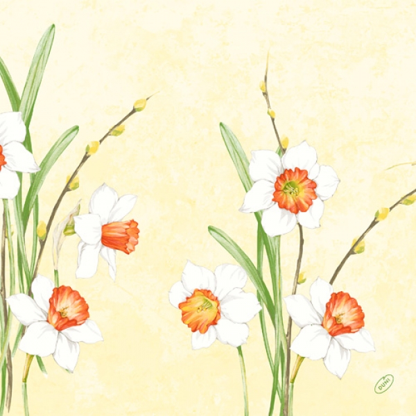 Duni Klassik Servietten Daffodil Joy, 40 x 40 cm