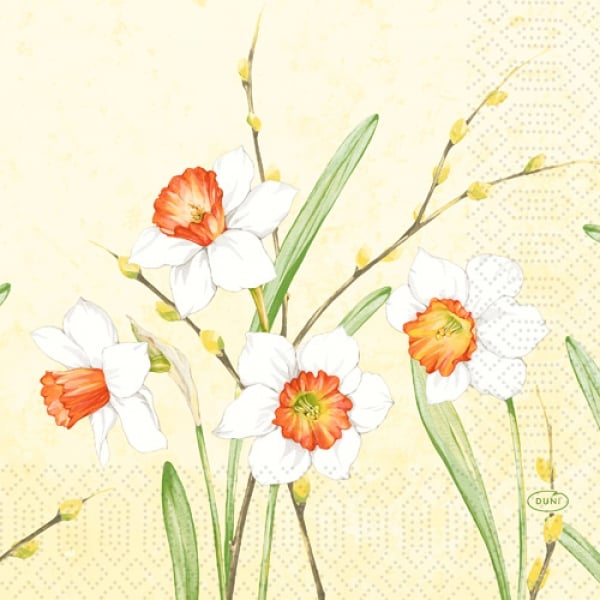 Duni Zelltuch Servietten Daffodil Joy, 33 x 33 cm