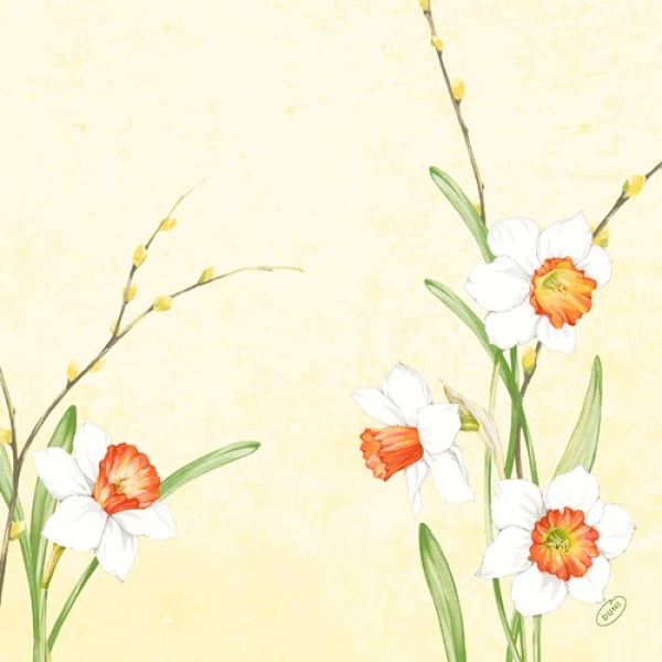 Duni Dunisoft Servietten Daffodil Joy, 40 x 40 cm
