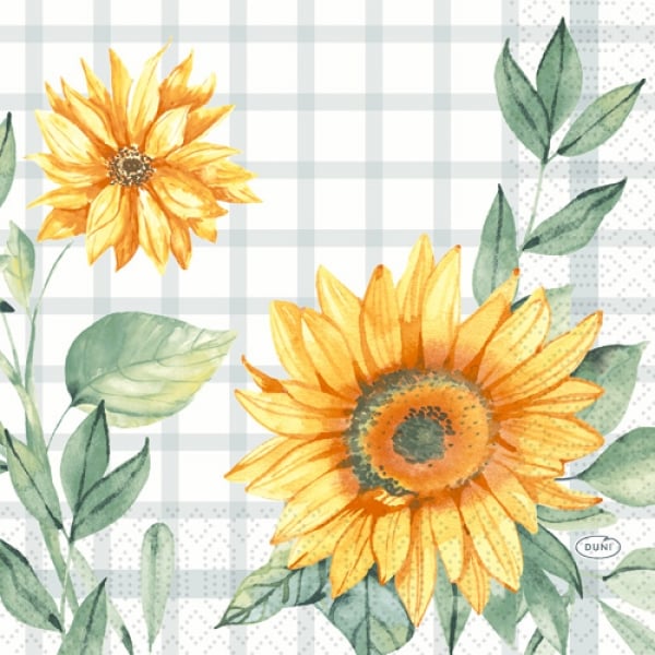 Duni Zelltuch Servietten Sunflower Day, 33 x 33 cm