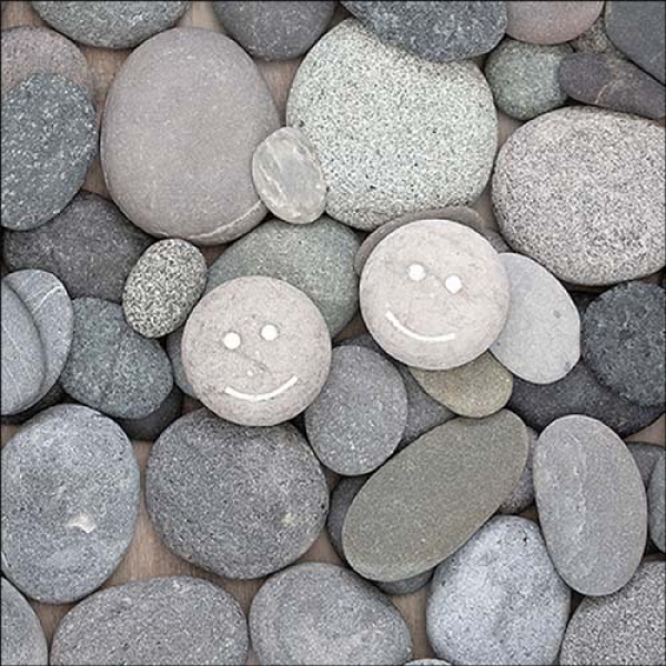 20er-Pack-Servietten-Steine---Smile---in-grau-33x33-cm.