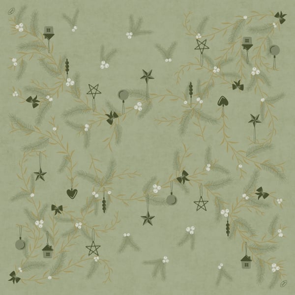 Bio Dunisoft® Servietten Noël Pistachio, 40 x 40 cm