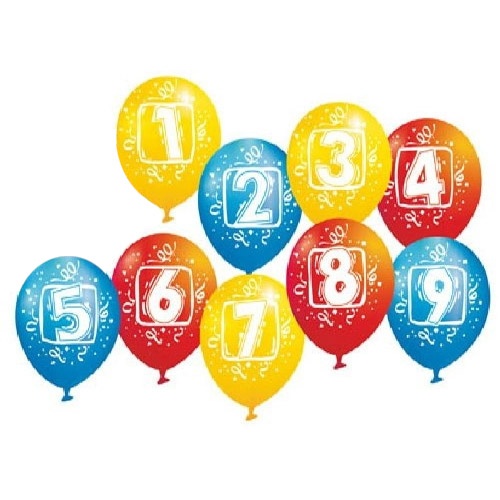 6 Zahlenluftballons - verschiedene Zahlen zur Auswahl