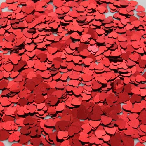 Konfetti Herzen in Rot, 6 mm.