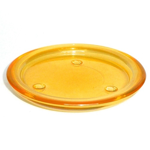 Glas Kerzenteller rund in orange, 10 cm