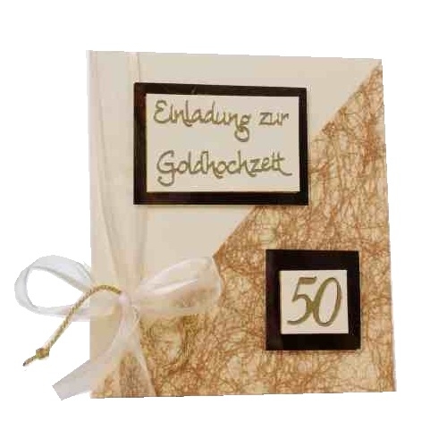 Einladungskarte Goldene Hochzeit Tisch 4 champagner-dune ...