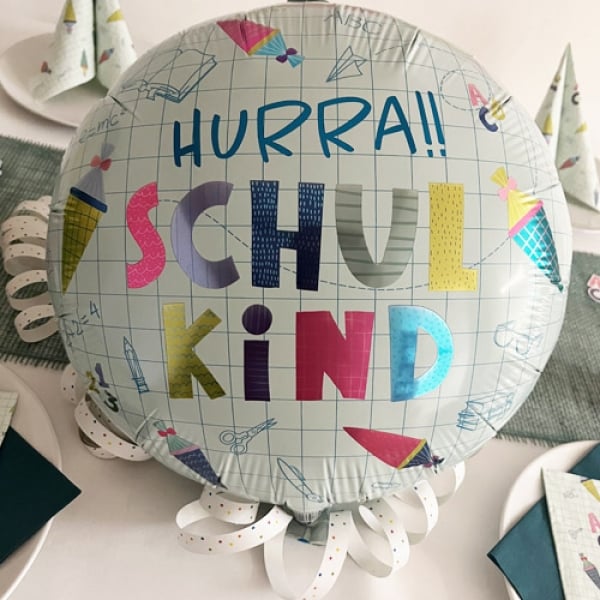 Folien Luftballon Einschulung -Hurra!! Schulkind-