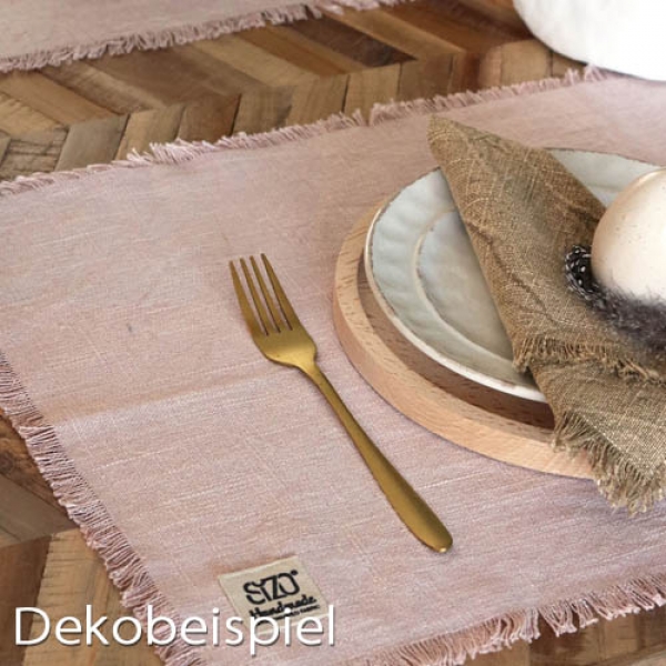 4 Baumwoll Tischsets, Sizo® Handmade, stonewashed, in Rosa, 48 x 33 cm