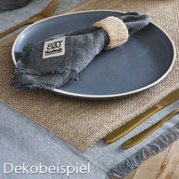 4 Baumwoll Servietten, Sizo® Handmade, stonewashed, in Dunkelgrau, 36 x 36 cm