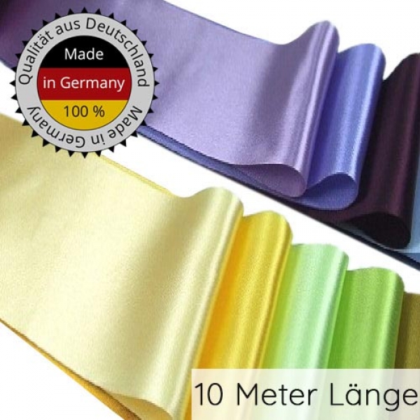 10 Meter Satin Tischband Adria, 7 cm Breite in verschiedenen Farben.