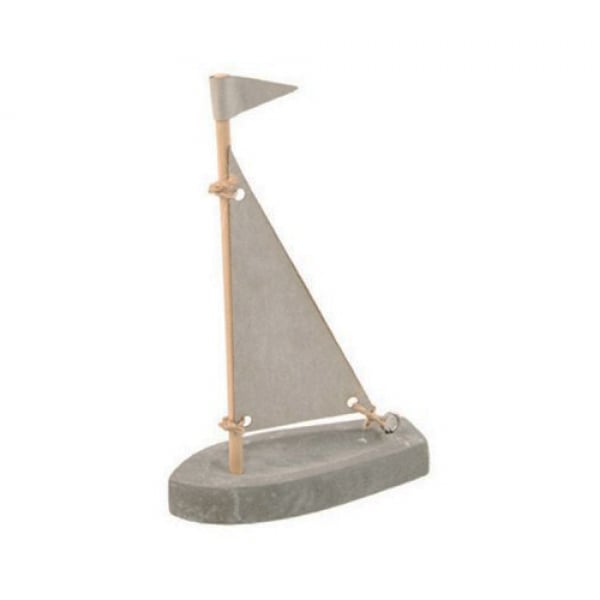 Kleines Deko Beton Segelboot, 15 cm.