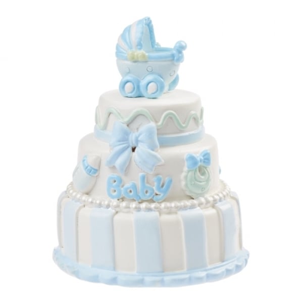 Deko Babytorte, Taufe in Hellblau, 65 mm.