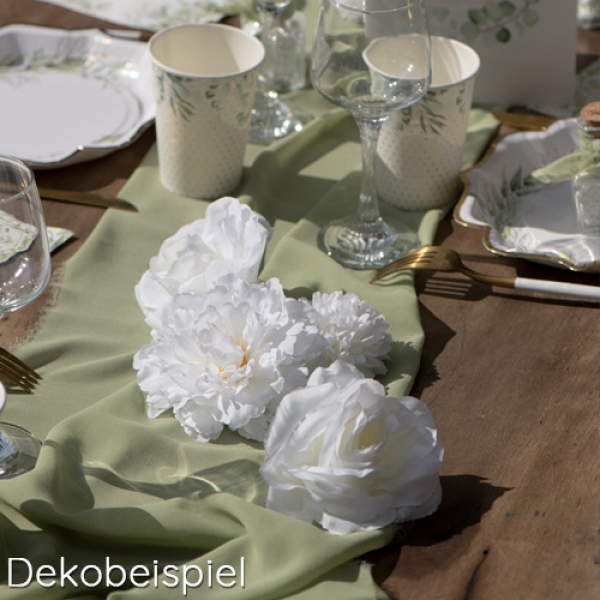 Dekobeispiel für den Deko Blumenkopf Mix in Weiß, 7,5 cm - 11 cm.