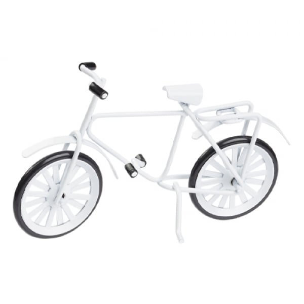 Kleines Deko Metall Fahrrad in Weiß, 95 mm.