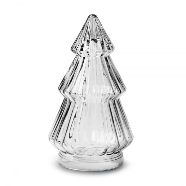 Weihnachts-Deko Glas Tannenbaum -Nordmann-, klar, 20 cm.