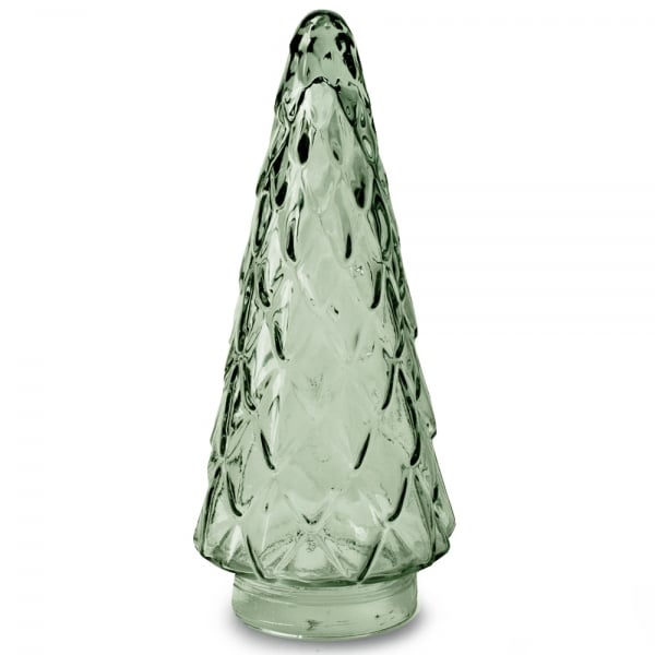 Weihnachts-Deko Glas Tannenbaum -Nobilis- in Grün, 24 cm.