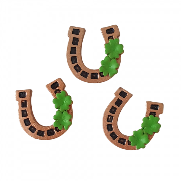 3 Silvester Glückshufeisen, 35 mm.