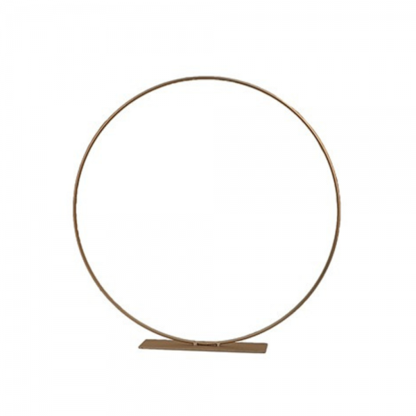 Metall Ring zum Verzieren auf Standfuß in Gold, 30 cm.