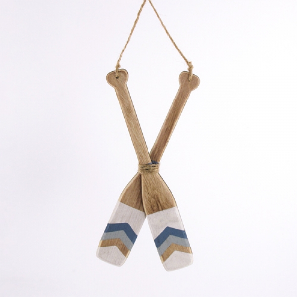 Deko Holz Paddel mit Sisalschlaufe, 21,5 cm.