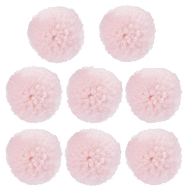 8 Kleine Pompons in Rosa, 20 mm, als Streudeko oder zum Basteln.
