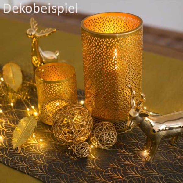 Weihnachtliches Dekobeispiel Duni Bliss in Gold.